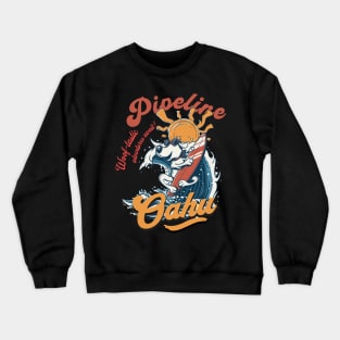 Pipeline Hawaii dog surf 8205 Crewneck Sweatshirt